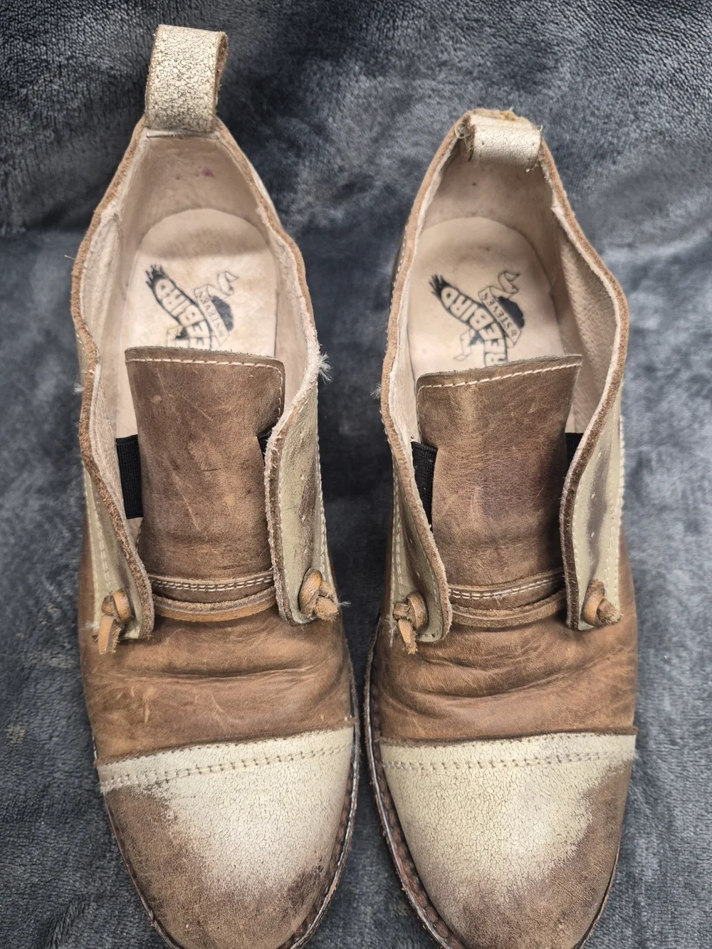 Freebird Mabel Women’s US 7 Shoes Brown Tan Leather Cap Toe Slip On Oxfords - Picture 3 of 15